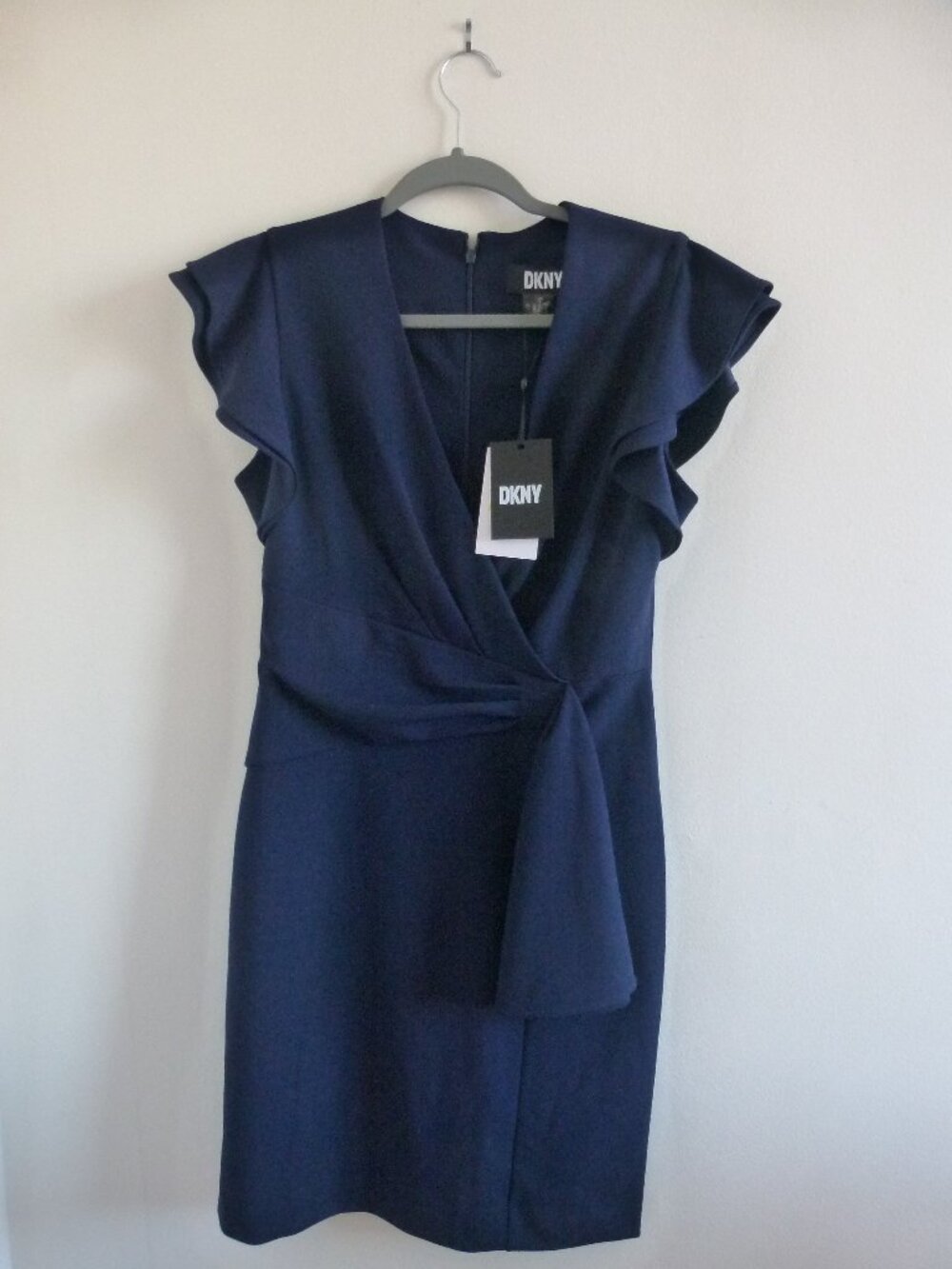 NWT DKNY Navy Flutter Sleeve Shift Dress - TAGS ON, NEVER WORN